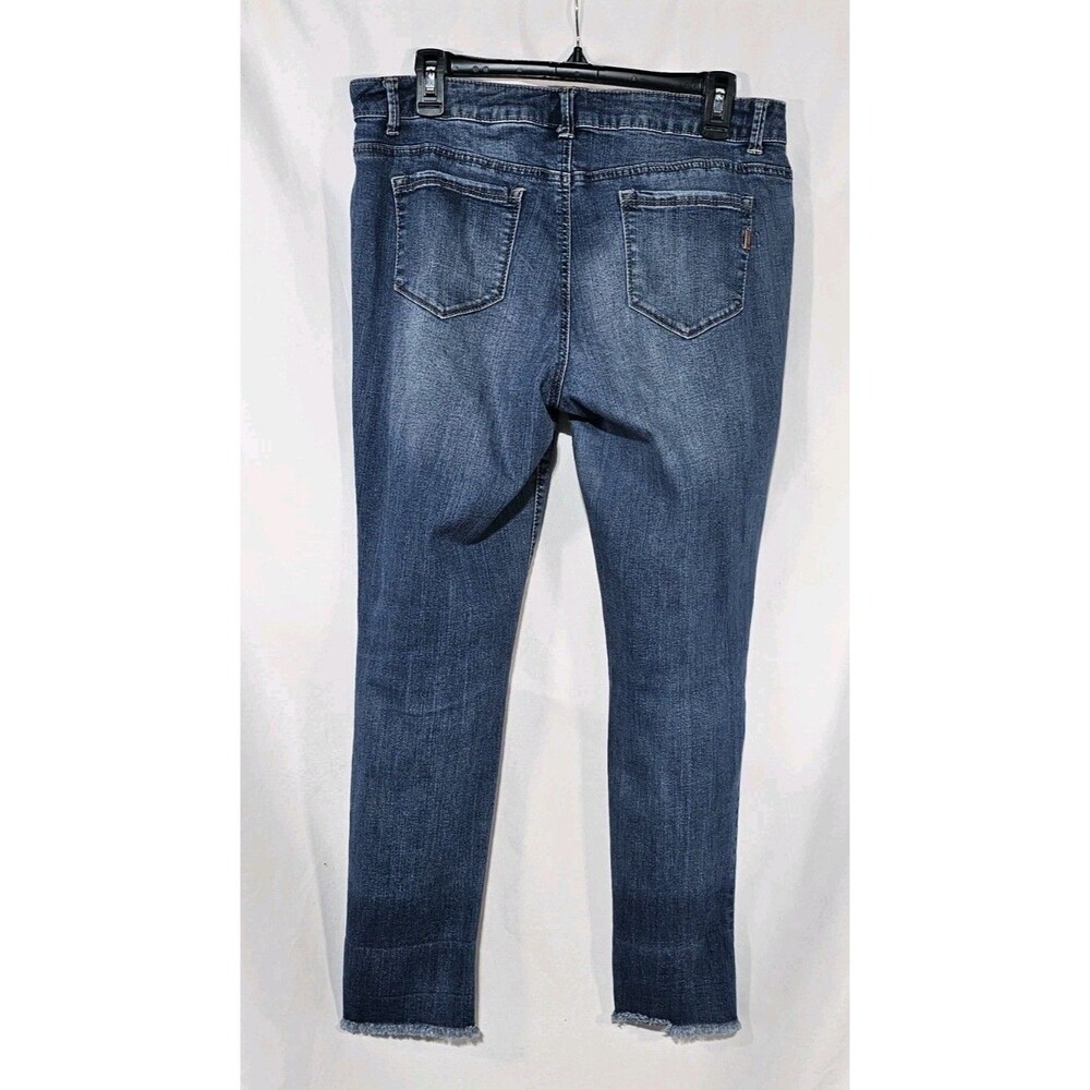 1822 Denim Butter Distressed Skinny Ankle Jeans Womens Sz 14 Raw Hem 32x27 Blue - Picture 3 of 14